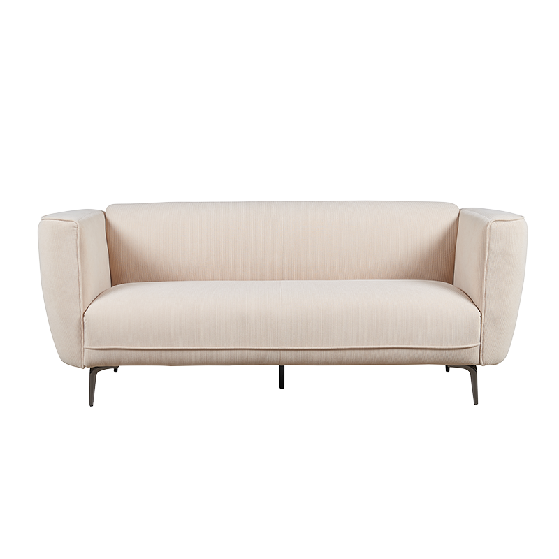 Modernong corduroy upholstered loveseats sofa na may mga metal na binti