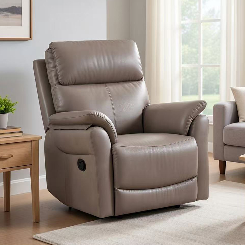 35.8''w Leather Manual Recliner Chair na may Rolled Arms 