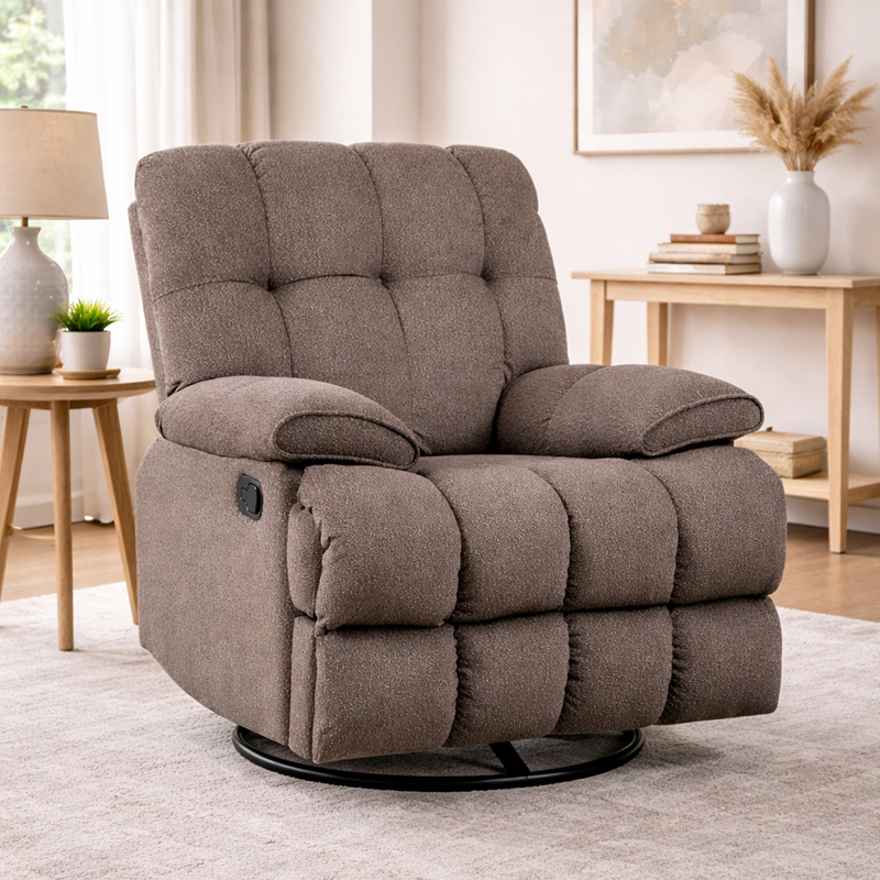 39.8''Manual na Recliner Chair na may Swivel at Rocker