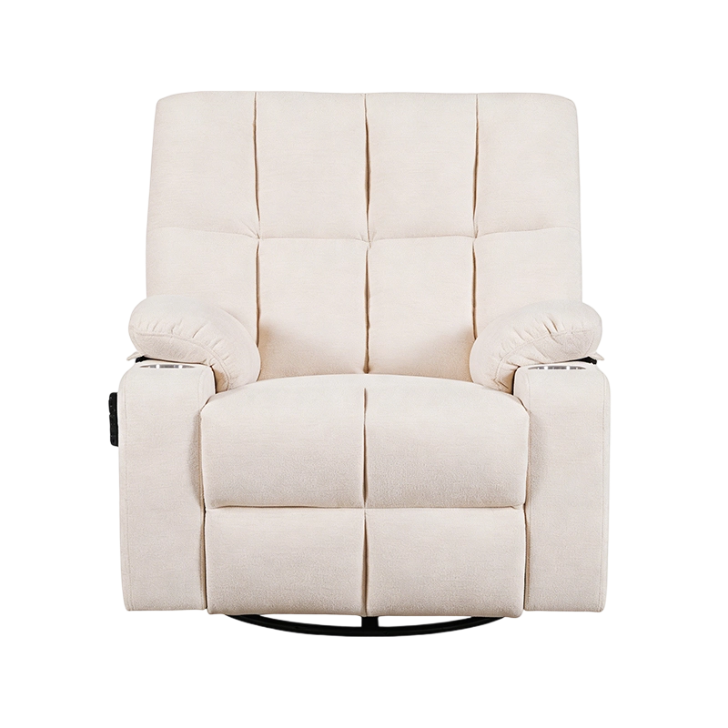 Velvet Manual Reclining Chair na may Swivel at Rocker