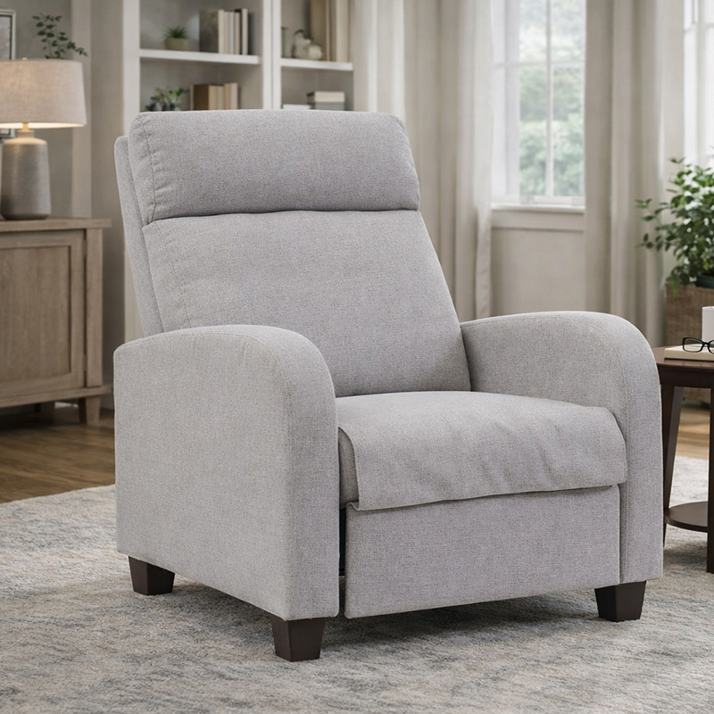 Home Theater Seating na may Lumbar Support Overstuffed High-Density Sponge Push Back Recliners Armchair para sa Sala