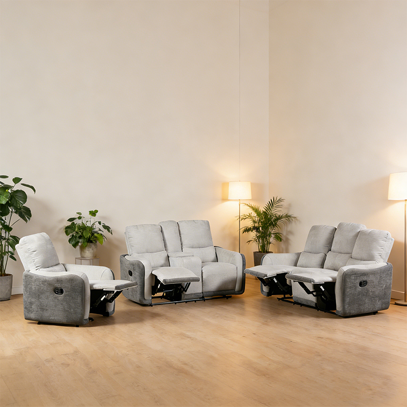 3 Piece Manual Reclining Livingroom Sofa