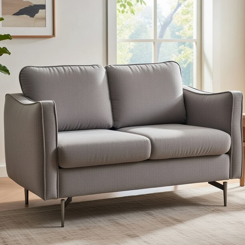Upholstered Mid Century Modern Wood Frame Loveseat para sa Sala