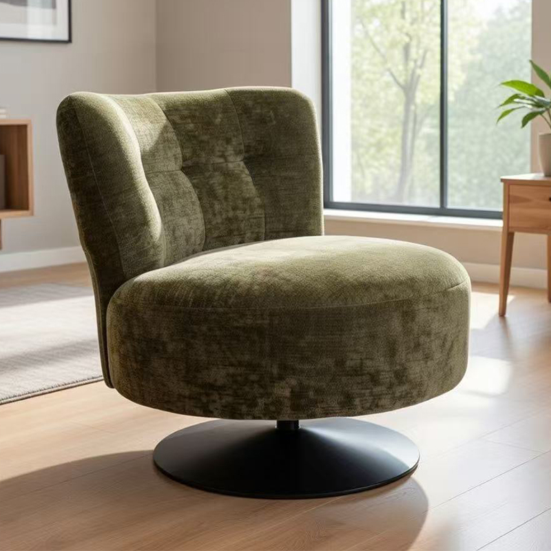 Velvet Upholstered 360° Swivel Accent Chair