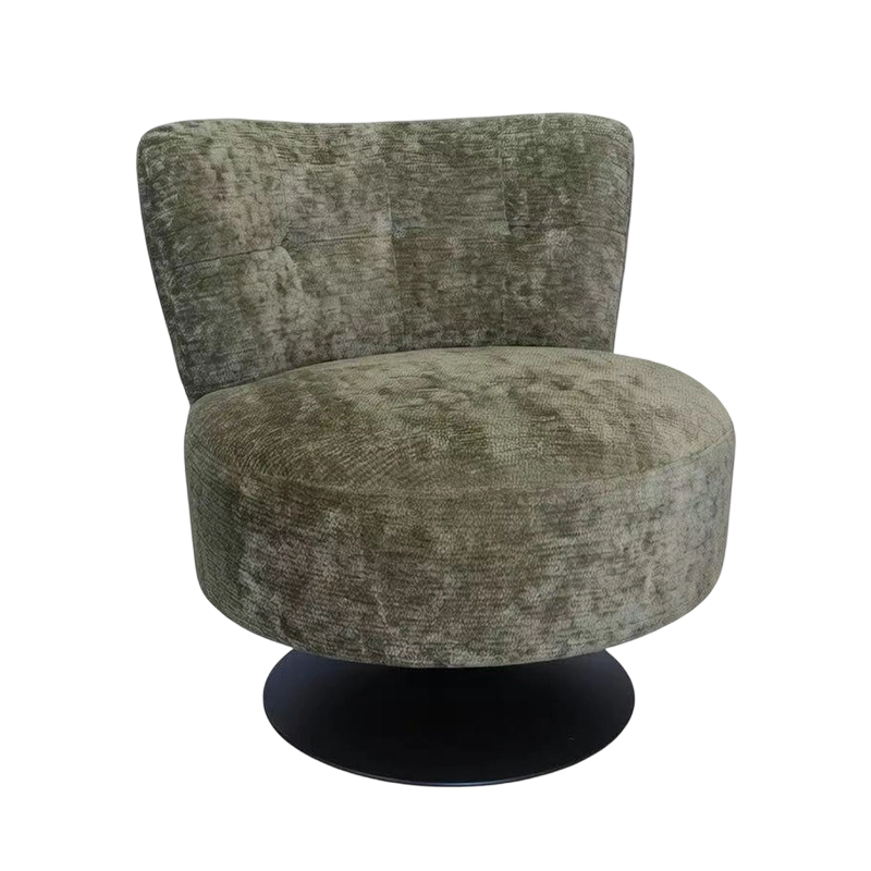 Velvet Upholstered 360° Swivel Accent Chair