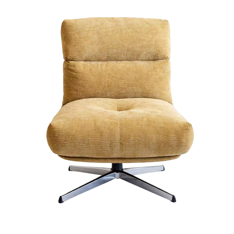 Modernong Tela Swivel Living Room Chair Luxury Metal Frame Single Lounge Sofa Chair Muwebles sa Sala