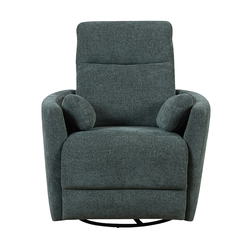 Modernong Chenille Swivel Glider Recliner na may mga Pillow