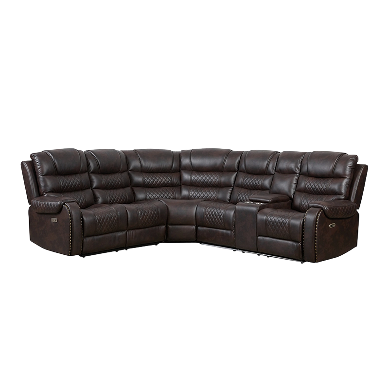 6-Pcs Faux Leather Power Reclining Sectional Couches para sa Sala